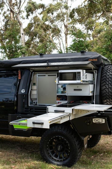 Work Truck Setup, Car Canopy Ideas, Hilux Camping Setup, Ute Canopy Setup, Canopy Camping Setup, Canopy Setups 4x4, 4x4 Canopy Setup, 4wd Canopy Setup, 4x4 Camping Setup