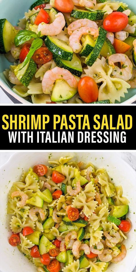 Pasta Salad With Italian Dressing, Easy Shrimp Pasta, Shrimp Pasta Salad, Seafood Salad Pasta, Homemade Italian Dressing, Zesty Italian Dressing, Cooked Pasta, Italian Salad Dressing, Pasta Salad Italian