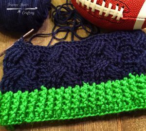 Seahawks Crochet, Seahawks Colors, Cowl Patterns, Blue Friday, Ribbed Crochet, Colors Show, Crochet Cable, Caron Simply Soft, Puff Stitch