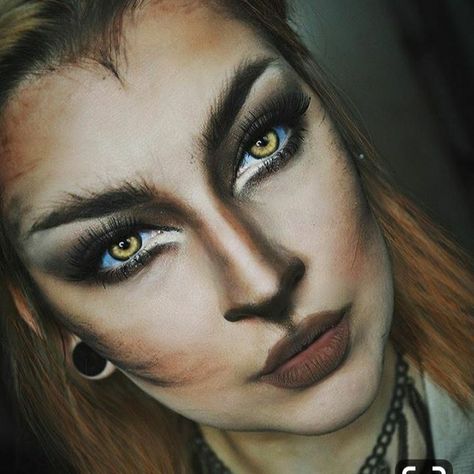 Werewolf Makeup, Wolf Makeup, Karneval Diy, Female Werewolves, Werewolf Costume, Halloween Make-up Looks, Holloween Makeup, Creepy Halloween Makeup, Halloween Makeup Diy