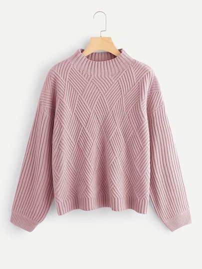 Shop Geo Front Rib Knit Sweater online. SheIn offers Geo Front Rib Knit Sweater & more to fit your fashionable needs. Rib Knit Sweater, Latest Sweater, Party Dress Short, Sweaters Online, Sweater Knitting Patterns, Knitting Women Sweater, Ribbed Knit Sweater, Sweater And Shorts, Sweater Weather