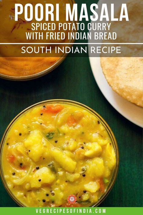 Poori Masala, Sunday Family Dinner, South Indian Vegetarian Recipes, Curry Dinner, Potato Curry Recipe, Potato Masala, Indian Vegetarian Dishes, Veg Recipes Of India, Curry Recipes Indian