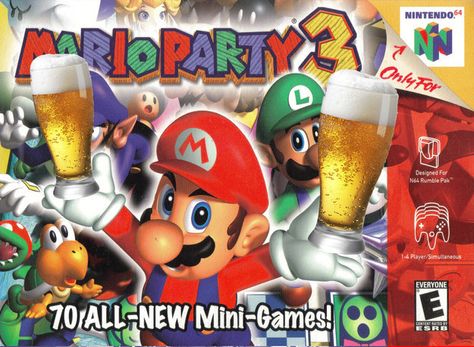 Mario House Party | 13 Ways To Turn Video Games Into Drinking Games Mario Party Games, Game Cart, N64 Games, Video Game Collection, Mario Games, Mario Party, How To Make Box, Games Box, Donkey Kong