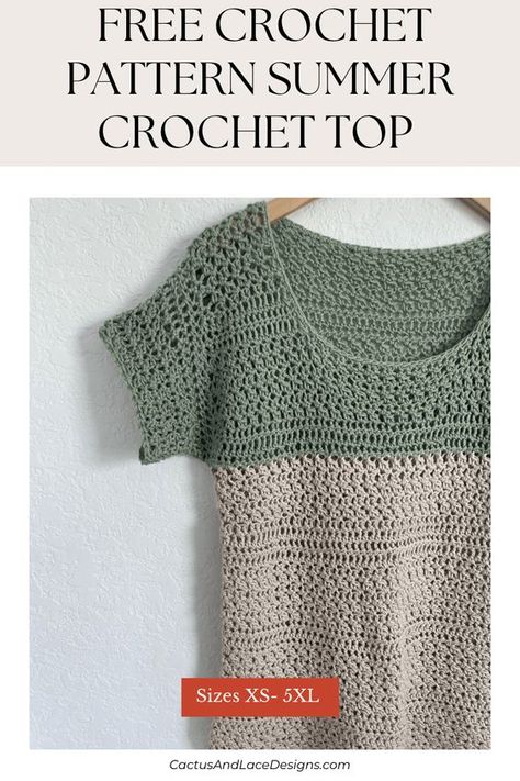 Crochet Shirt Pattern Free Women, Crochet Poncho Top Free Pattern, Cap Sleeve Crochet Top, Crochet Top Easy Free Pattern, Crochet Short Sleeve Top Pattern, Crochet Short Sleeve Sweater Pattern Free, Crochet Tee Shirts Free Pattern, Crochet Shirt Summer, Crochet Cotton Patterns