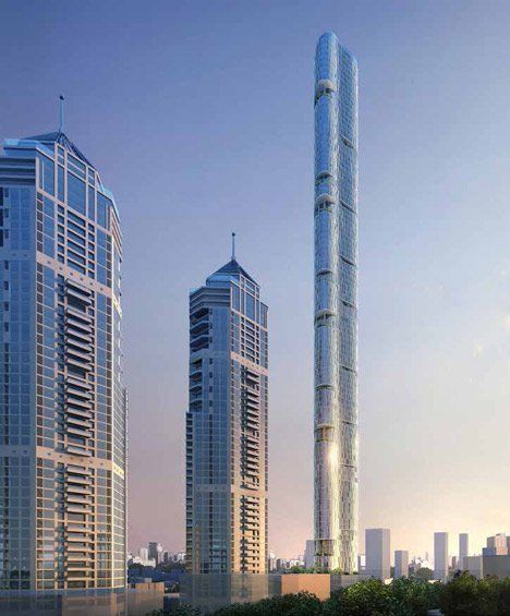 The 400-metre-high, 116-storey Imperial Tower would become the tallest building in the Indian city if construction goes ahead. Skyscrapers Architecture, San Francisco Downtown, Facade Lighting, Skyscraper Architecture, Tower Building, Top Architects, Interesting Buildings, Amazing Buildings, Indian Architecture