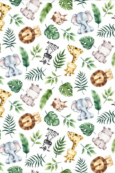 Safari Baby Shower Boy, Safari Invitations, Safari Baby Animals, Safari Wallpaper, Animal Baby Shower Theme, Safari Theme Birthday, Baby Art Projects, Northcott Fabrics, Wild Baby