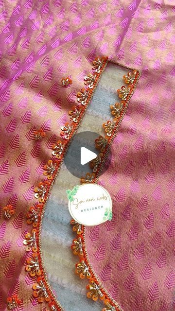 Chamki Work Designs Aari Blouse, Back Net Work Blouse Design, Net Work Aari Blouse Designs, Chamki Work Designs Aari, Chamki Work Designs, Net Hands Blouse Designs, Net Aari Work Blouse, Chamki Work, Aari Embroidery Design