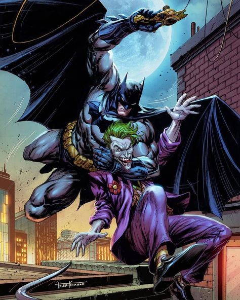 323 Likes, 1 Comments - 𝐏𝐚𝐥𝐚𝐝𝐢𝐧 𝑠𝑢𝑝𝑒𝑟ℎ𝑒𝑟𝑜𝑠 | 𝑐𝑜𝑚𝑖𝑐𝑠 (@paladin.studios) on Instagram: “#Batman and #TheJoker by #TylerKirkham . . . . . Credit🏆 @tylerkirkhamart For credit or…” Batman And The Joker, Batman And Joker, Batman The Long Halloween, James Gordon, Batman Vs Joker, Joker Comic, Der Joker, Bob Kane, Joker Batman