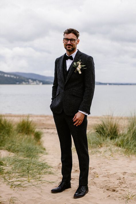 Specialists in bespoke tweed wedding suits — TWEED ADDICT Dark Tweed Wedding Suit, Black Tweed Suit Mens, Grey Tweed Wedding Suit, Tweed Groom Suit, Black Tweed Suit, Tweed Groom, Vintage Wedding Suits, Mens Tweed Suit, Groomsmen Party