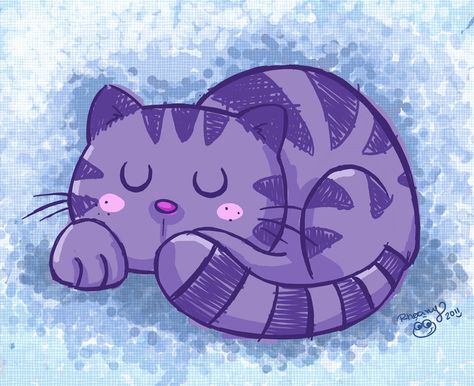 Purple Cat Cartoon, Drawing Rocks, Cat Sketch, Cat Cartoon, Painting Art Lesson, Purple Cat, Cat Artwork, Happy Paintings, Cute Cartoon Drawings