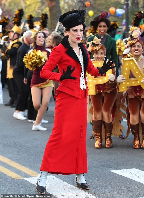 Parade Outfit Ideas, Les Miserables Costumes, Don't Rain On My Parade, Parade Outfit, Macys Thanksgiving Parade, Macy’s Thanksgiving Day Parade, Tap Costumes, Thanksgiving Parade, Red Costume