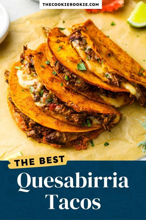 Stuffed Nachos, Quesabirria Tacos Recipe, Barrio Tacos, Tiger Table, Quesabirria Tacos, Mexikansk Mat, Grilled Taco, The Cookie Rookie, Cookie Rookie