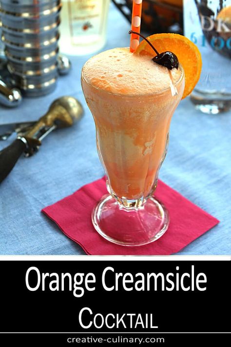 Orange Creamsicle Cocktail, Creamsicle Cocktail, Creamsicle Drink, Colorado Food, Orange Sherbert, Orange Sherbet, Orange Soda, Orange Creamsicle, Vodka Drinks