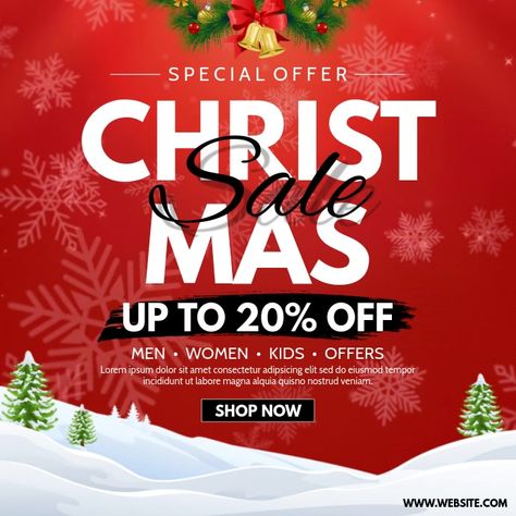 Christmas Ads Design, Christmas Sale Poster Design, Event Ads, Christmas Sale Banner, Christmas Sale Poster, Christmas Retail, Offer Banner, Sale Ads, Ad Video