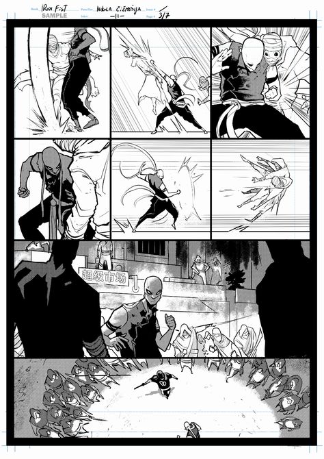 Knife Fighter Art, Clenched Fist Drawing Reference, Fist Drawing, Nikola Čižmešija, Nikola Cizmesija, Portfolio Pages, Iron Fist Comic, Iron Fist Marvel, Panel Ideas