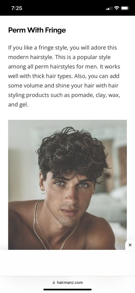 Types Of Perms Men, Perms Men, Types Of Perms, Tapered Hair, Fringe Fashion, Permed Hairstyles, Modern Hairstyles, Perm, Popular Style