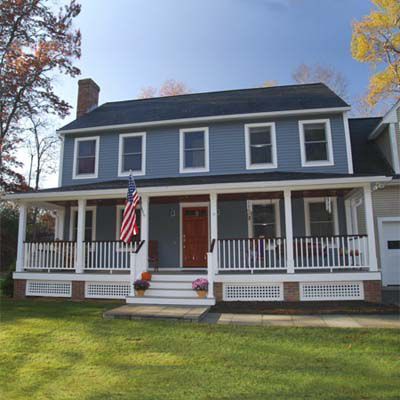 Best Curb Appeal Before and Afters 2010 - This Old House Colonial Porch, House Exterior Before And After, Farmers Porch, Front Porch Addition, Colonial House Exteriors, Porch Kits, House Front Porch, Porch Addition, Building A Porch