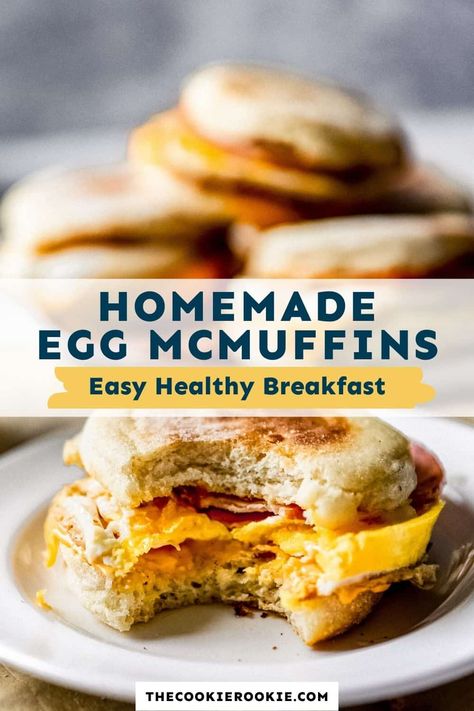 How To Make An Egg Mcmuffin At Home, Mc Muffin, Egg Mcmuffin Recipe, Christmas Morning Recipes, Recipes Brunch, Egg Mcmuffin, Sweet Breakfast Treats, The Cookie Rookie, Breakfast Board