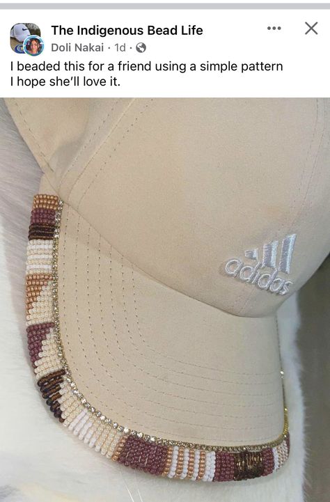 Beaded Baseball Caps, Choctaw Language, Beaded Caps, Beaded Hats, Braids Beads, Grunge Western, Beadwork Ideas, Beaded Hat Bands, Native American Beadwork Patterns