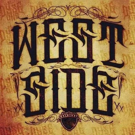 West Side Tattoo, Westside Tattoo, West Coast Tattoo, Coast Tattoo, Tattoo Fonts Alphabet, Graffiti Lettering Alphabet, Tattoo Lettering Design, Lettering Styles Alphabet, Chicano Lettering