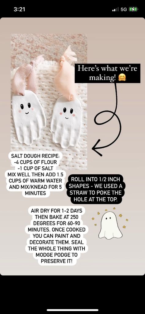 Halloween Salt Dough Crafts, Salt Dough Halloween, Dough Crafts, Salt Dough Crafts, Salt Dough Recipe, Modge Podge, Salt Dough, Baby Hands, Baby Crafts