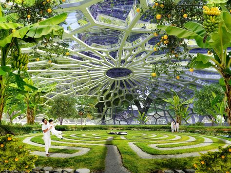 Gallery of Vincent Callebaut’s Hyperions Eco-Neighborhood Produces Energy in India - 21 Urban Utopia, Vincent Callebaut, Architecture Cool, Eco City, Eco Architecture, Green Architecture, Organic Architecture, Green City, Futuristic City