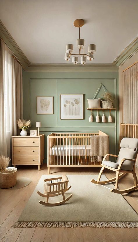 25 Sage Green Nursery Ideas for a Soothing and Serene Baby Room 30 Sage Woodland Nursery, Safe Green Nursery, Sage Baby Room, Sage Nursery Boy, Sage Green Boy Nursery, Sage Baby Nursery, Baby Boy Nursery Green, Sage Green Nursery Ideas, Green Nursery Girl