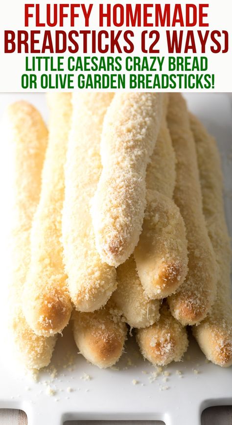 Homemade Breadsticks Recipe (Crazy Bread) - This recipe is so soft and easy to make. Try it two ways, as perfect Copycat Little Caesars Crazy Bread, OR as Olive Garden Breadsticks! #aspicyperspective #homemadebreadsticks #crazybread #littlecaesars #copycatrecipe #olivegarden #breadsticks #breadstickrecipe #crazybreadrecipe #sidedish #appetizer #bread Easy Breadstick Recipe No Yeast, Dipping Bread Recipe, Little Caesars Crazy Bread, Breadstick Recipe, Appetizer Bread, Crazy Bread, Olive Garden Breadsticks, Homemade Breadsticks, Breadsticks Recipe