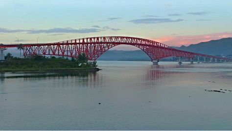 Sunrise at San Juanico Bridge San Juanico Bridge Philippines, San Juanico Bridge, Tacloban City, Tacloban, Philippines, Palace, Bridge, Collage, Pins