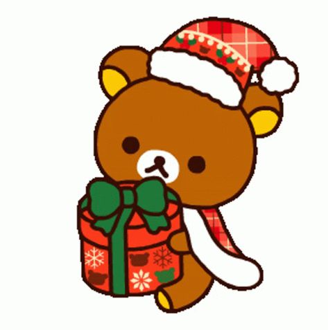 Rilakkuma Christmas, Christmas Animated Gif, Rilakkuma Korilakkuma, Sticker Packs, Christmas Gif, Rilakkuma, Stickers Packs, Animated Gif, Cool Gifs