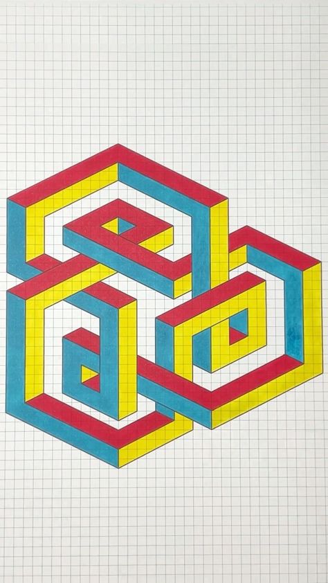 Pixel On Fire | Amazing 3D drawing, Optical Illusion, Doodling on Graph Ruled Paper #reelsviral #reels #reelsvideo #draw #drawing #artfun #opart... | Instagram Optical Illusion Drawings, Optical Illusions Drawings, 3d Optical Illusions, Illusion Drawings, Ruled Paper, 3d Drawings, Optical Illusion, Op Art, Draw Drawing