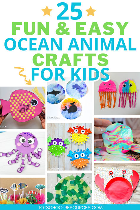 Dive into a world of creativity with these ocean crafts for kids! Perfect for preschoolers, our fun and engaging sea animal crafts will bring the ocean theme to life in your home or classroom. Explore a variety of projects that inspire imagination and learning. Ocean Animal Crafts For Toddlers, Sealife Craft, Ocean Animals Kindergarten, Sea Creature Crafts, Sea Animals Preschool, Habitat Projects, Ocean Crafts For Kids, Sea Creatures Crafts, Sea Animal Crafts