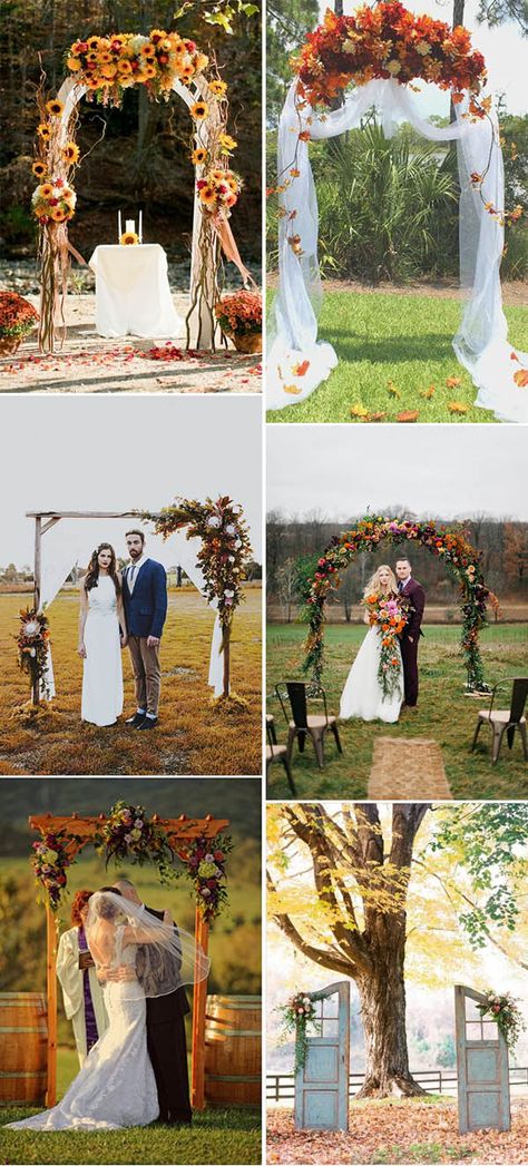 Fall is my favorite time of year and it’s also the most  popular season for weddings.There are so many wonderful Fall elements that you can incorporate into your wedding decor, such as  fruits, vegetables, nuts, pumpkins, sunflowers and so on. I’ve rounded up some of my favorite fall wedding  ideas that will help you get inspired whether[...] READ ARTICLE Wedding Arch Ideas, Wedding Ideas On A Budget, Wedding Ceremony Arch, Rustic Wedding Decorations, Arch Ideas, Outdoor Fall Wedding, Wedding On A Budget, Wedding Arches, November Wedding