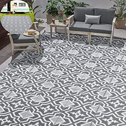 This 9x12 outdoor rug grey is made from quality new plastic materials ,more durable as patio rugs ,ouside rugs.New designed white & deep grey &light grey outdoor rug adds beauty decor to your patio and matches any indoor outdoor area like patio decor,outdoor decor,rv outdoor rugs ,outdoor camping rugs used.Keeping you away from dirt,enjoy a leisure time with your family and friends or pets better with alfolo straw carpets,xl patio rug which is suitable for outside and inside area. Outdoor Camping Rugs, Rug Balcony, Waterproof Outdoor Rugs, Balcony Rug, Large Outdoor Rugs, Outside Carpet, Rugs 9x12, Straw Rug, Camping Rug