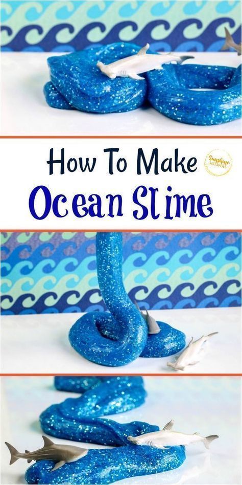 Ocean Slime by Sunshine Whispers is a fun way to get your kids excited about summer, a trip to the beach or aquarium, and STEM learning. Make it for a mermaid birthday party or ocean-themed summer camp. You can add a few extra surprises like sea animal toys to turn this fun, sensory experience into a great pretend play activity and to inspire learning about marine science! Check out this super easy recipe for how to make ocean slime. It's a fun sensory summer play activity your kids will love! Ocean Slime, Beach 2024, Ocean Theme Preschool, Under The Sea Crafts, Sea Activities, Marine Science, Summer Camp Activities, Ocean Science, Play Activity