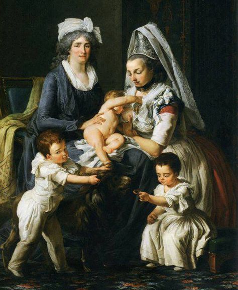 Portrait of Comtesse d’Herbouville and Her Children 1804-1806 Wet Nurse, Breastfeeding Art, Charles James, Bo Bartlett, Religious Images, Salvador Dali, French Artists, Vintage Painting, Mother And Child