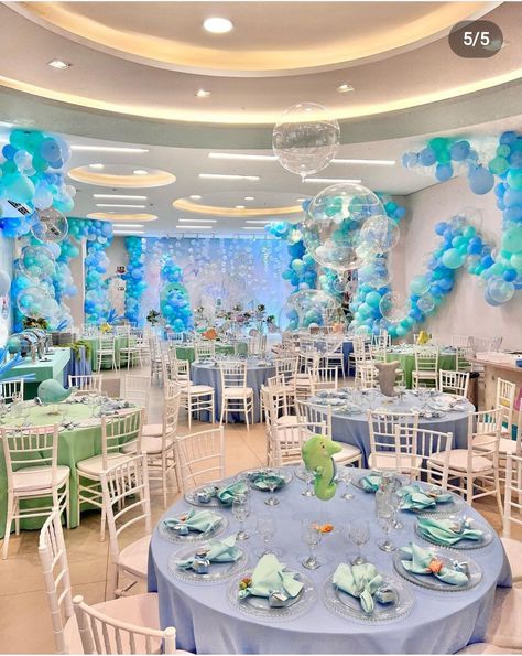 Sea Baby Shower Theme, Sea Birthday Party Decorations, Ocean Baby Shower Theme, Sea Invitation, Mermaid Birthday Party Ideas, Under The Sea Decorations, Ocean Baby Showers, Sea Party Ideas, Beach Baby Showers