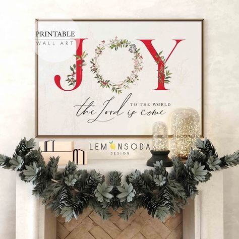 Joy To The World Print Christmas Wall Decor Christmas Quote | Etsy Joy To The World Sign, Christmas Gallery Wall, Scripture Wall Decor, Bible Verse Decor, Wall Decor Christmas, Educational Wall Art, Handmade Holiday Gifts, Christmas Quote, Christian Wall Decor