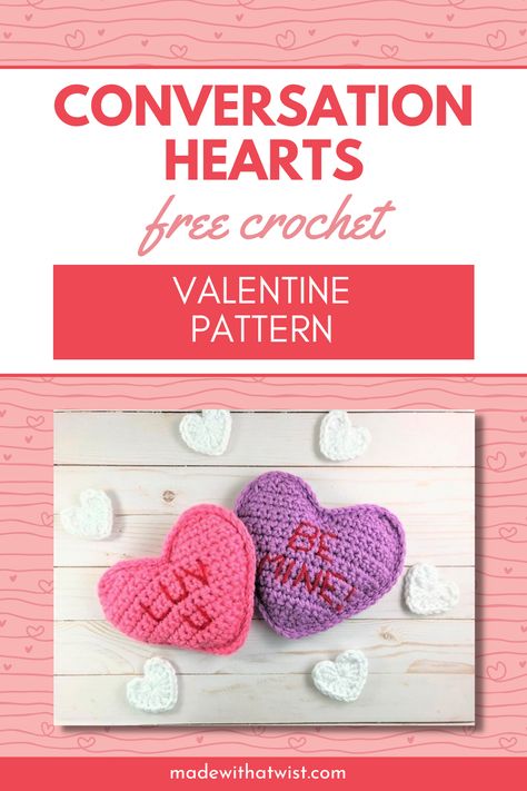 Running out of unique Valentine's gift ideas? We got you covered! Here's a Conversation Hearts where you can put cards, chocolates, or anything you want at the back of this cute heart pillow. Get this FREE crochet pattern and start making your easy and fast gifts for your loved ones today! #crochet #crochetpattern #freecrochetpattern #conversationhearts #heartpillows #crochethearts #crochetheartpillows #giftideas #crochetgiftideas #valentinesday #valentinesdaygiftideas Crochet Heart Pattern Free, Crochet Gifts For Kids, Sell Crochet, Craft Fair Booth, Crochet A Heart, Crochet Valentine Patterns, Crochet Bloggers, Crochet Hearts, Fair Booth