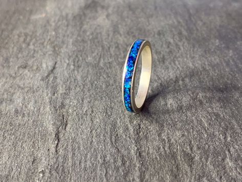 Rings Sterling Silver, Slim Style, Silver Stacking Rings, Handcrafted Rings, Sterling Silver Bands, Opal Jewelry, Blue Opal, Stacking Rings, Silver Band