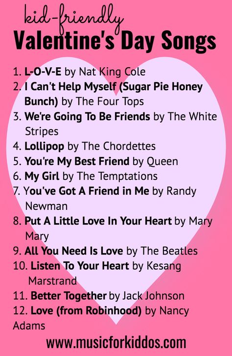 Music Valentines, Valentine Dance, Stroller Strides, Valentine Songs, Song Lists, Valentine Music, Old Fashioned Love, Valentines For Singles, Friendship Songs