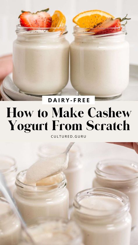 Dairy Free Yogurt Recipe, Vegan Yogurt Recipe, Creamy Oat Milk, Cashew Yogurt, Miso Butter, Yogurt Recipe, Dairy Free Yogurt, Cheese Pairings, Vegan Yogurt