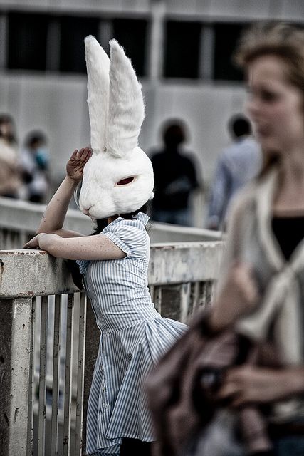 Gives me chills... www.AllieAwards.com   I wanna make one! Bunny Masks, Bunny Boy, Bunny Mask, Retro Photos, 1950s Retro, Woman Photo, Bunny Head, Retro Photography, Head Mask