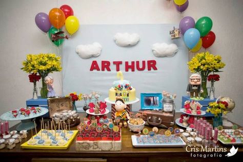 Up Themed Birthday Party, Up Themed Party, Cris Martin, Around The World Party, Up Characters, Cute Confetti, Tiered Cakes Birthday, Paradise Falls, Disney Up