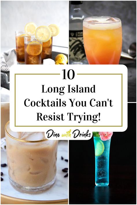 Collage of 4 long island cocktails. How To Make Long Island Cocktail, Long Island Cocktail Recipes, Long Island Cocktail, Island Cocktails, Island Party, Cocktail Ideas, Refreshing Cocktail, Cocktail Mix, Thirsty Thursday