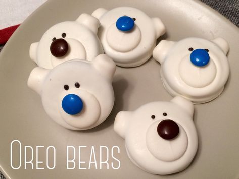 Bear Paw Cookies, Christmas Diy Food, Birthday Recipes, Christmas Classroom Treats, Panda Cookies, Baking Recipes For Kids, Christmas Snack, Dipped Oreos, Birthday Treat