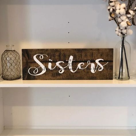 Sisters Connected by the Heart Wooden Quote Sign

A beautiful gift for someone you define as sister in your life. Lovely gift to give/receive. Wooden Signs With Sayings, Sibling Gifts, Gift For Sister, Sign Quotes, Wooden Sign, Wooden Diy, Side By Side, Sister Gifts, Wooden Signs