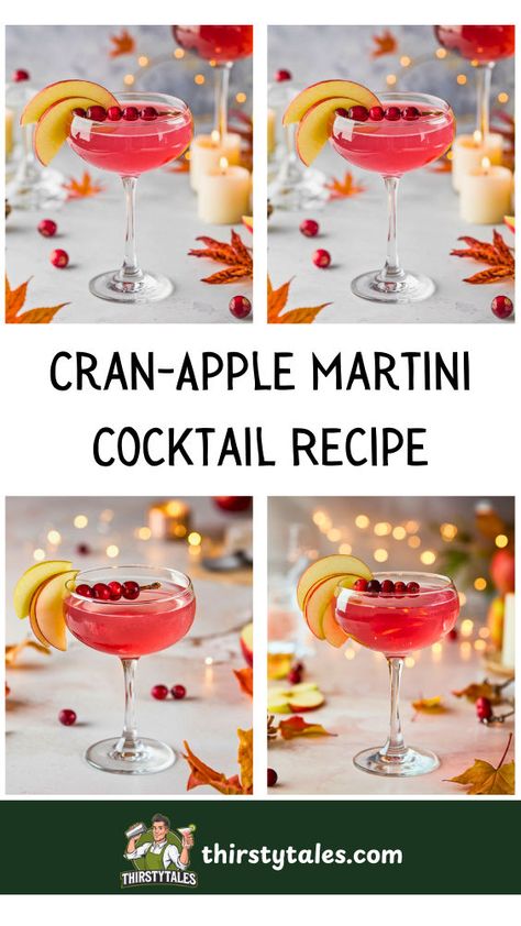 "Discover the perfect Cran-Apple Martini Cocktail Recipe that combines the crisp flavors of cranberries and apples for a refreshing twist on classic martinis. This delightful drink is a must-try for fans of Cosmopolitan Drink Recipes and Apple Martini Recipes. Made with Pinnacle Vodka and a splash of Apple Schnapps, this Cosmo Martini is sure to impress at your next gathering!" Red Apple Martini Recipe, Cran Apple Cocktail, Thanksgiving Cocktail Recipes Vodka, Cosmopolitan Drink Recipe, Vodka Cran, Apple Martini Recipe, Cosmo Martini, Vodka Based Cocktails, Classic Vodka Cocktails