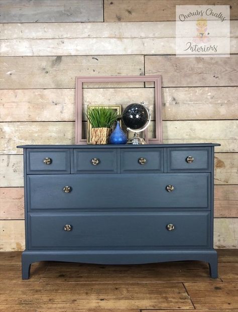 Furniture Stain, Stag Furniture, Blue Chest Of Drawers, Water Based Wood Stain, General Finishes Milk Paint, Navy Paint, Baby Boy Bedroom, Blue Furniture, Floor Remodel