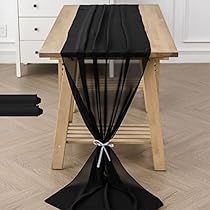 Black And Gold Party Decorations Classy, Black Tie Birthday Party, Black And White Party Decorations, Chiffon Table Runner, Table Transparente, Table Runner For Wedding, Shower Outdoor, Party Cake Table, Romantic Candle Light Dinner